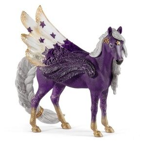 Schleich Bayala Purple Star Pegasus Mare #70579 Glitter Winged Toy Figure